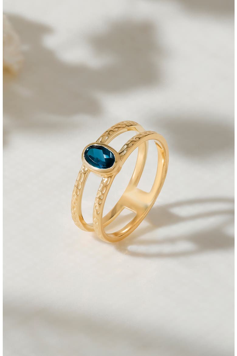 Goldtone Blue Quartz Ring, Alternate, color, GOLD BLUE QUARTZ