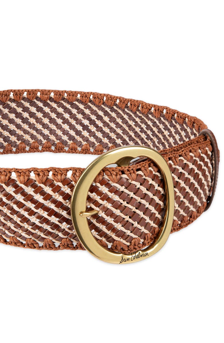 Sam Edelman Woven Leather Belt, Alternate, color, Brown