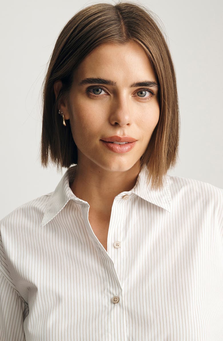 Mavi Jeans Stripe Relaxed Fit Cotton Button-Up Shirt, Alternate, color, 