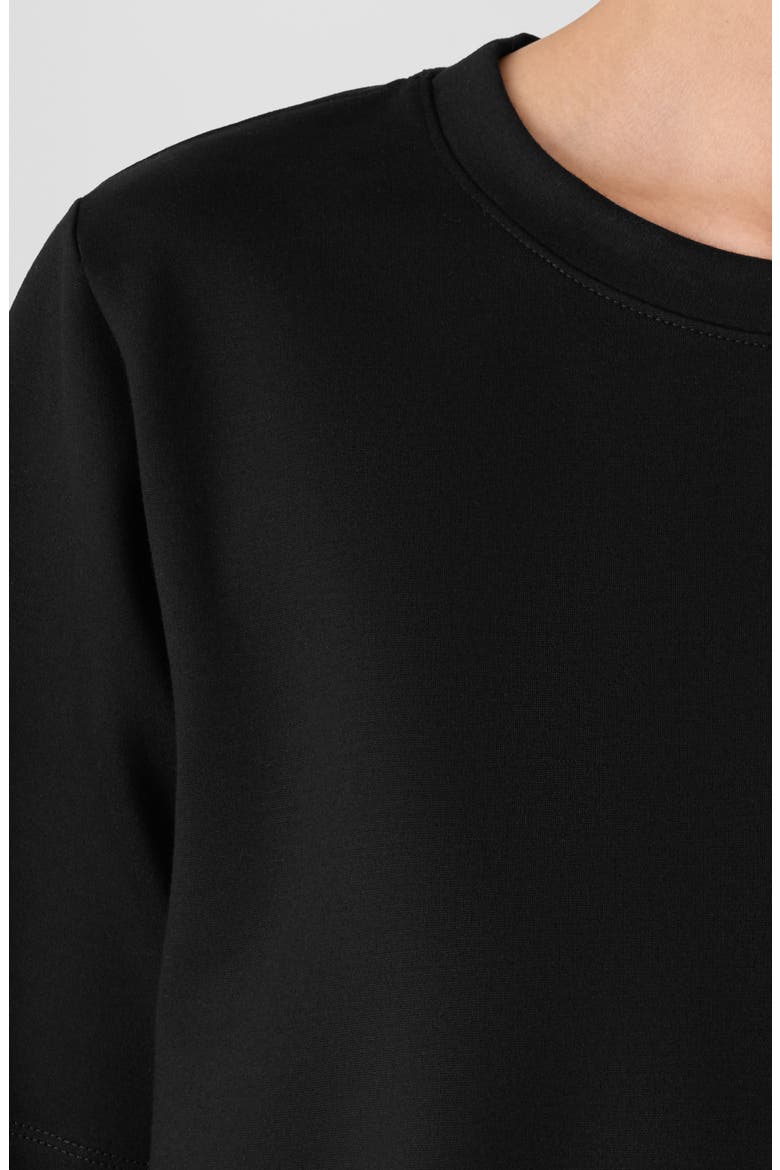 Crewneck Ponte T-Shirt, Alternate, color, BLACK