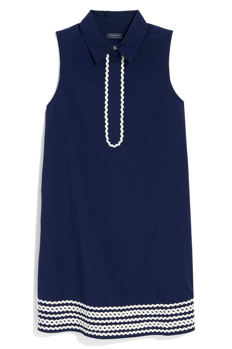 Pippa Rickrack Shirtdress, Alternate, color, NAUTICAL NAVY