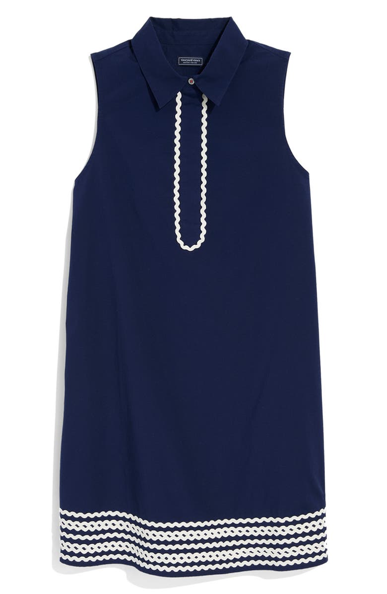 vineyard vines Pippa Rickrack Shirtdress, Alternate, color, Nautical Navy