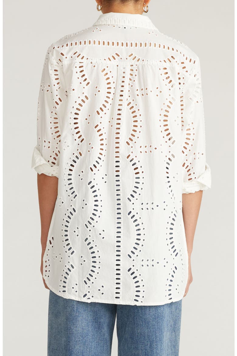 Embroidered Cotton Poplin Blouse, Alternate, color, WHITE