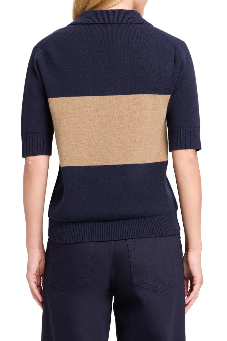 Slightly Oversized Polo, Alternate, color, BLUEBERRY / ERMINE