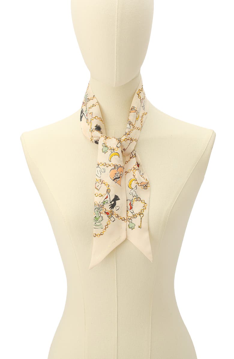 Kate Spade New York dream charms silk scarf, Alternate, color, Ivory Multi