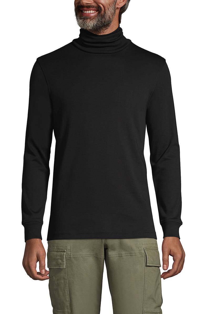 Lands' End Cotton Supima Turtleneck, Main, color, Black