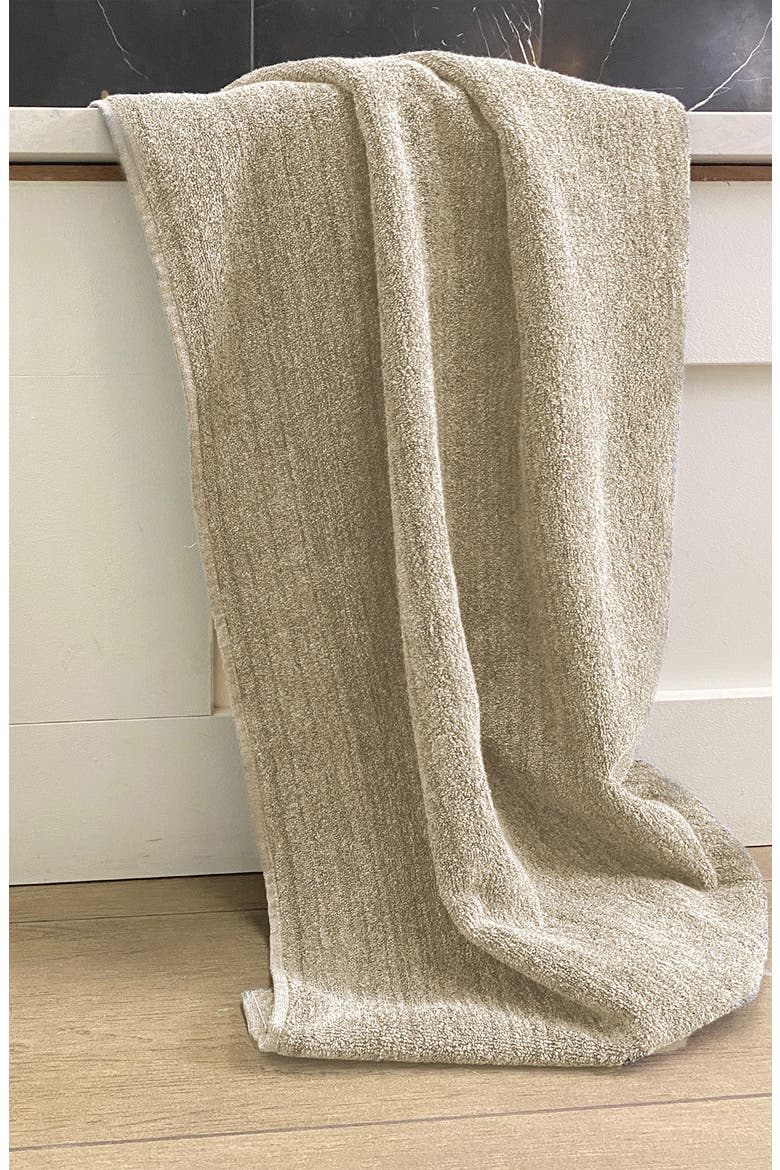 Melange Viscose Cotton Blend Odor & Mildew Resistant Bath Sheet & Hand Towel Set, Alternate, color, SAND