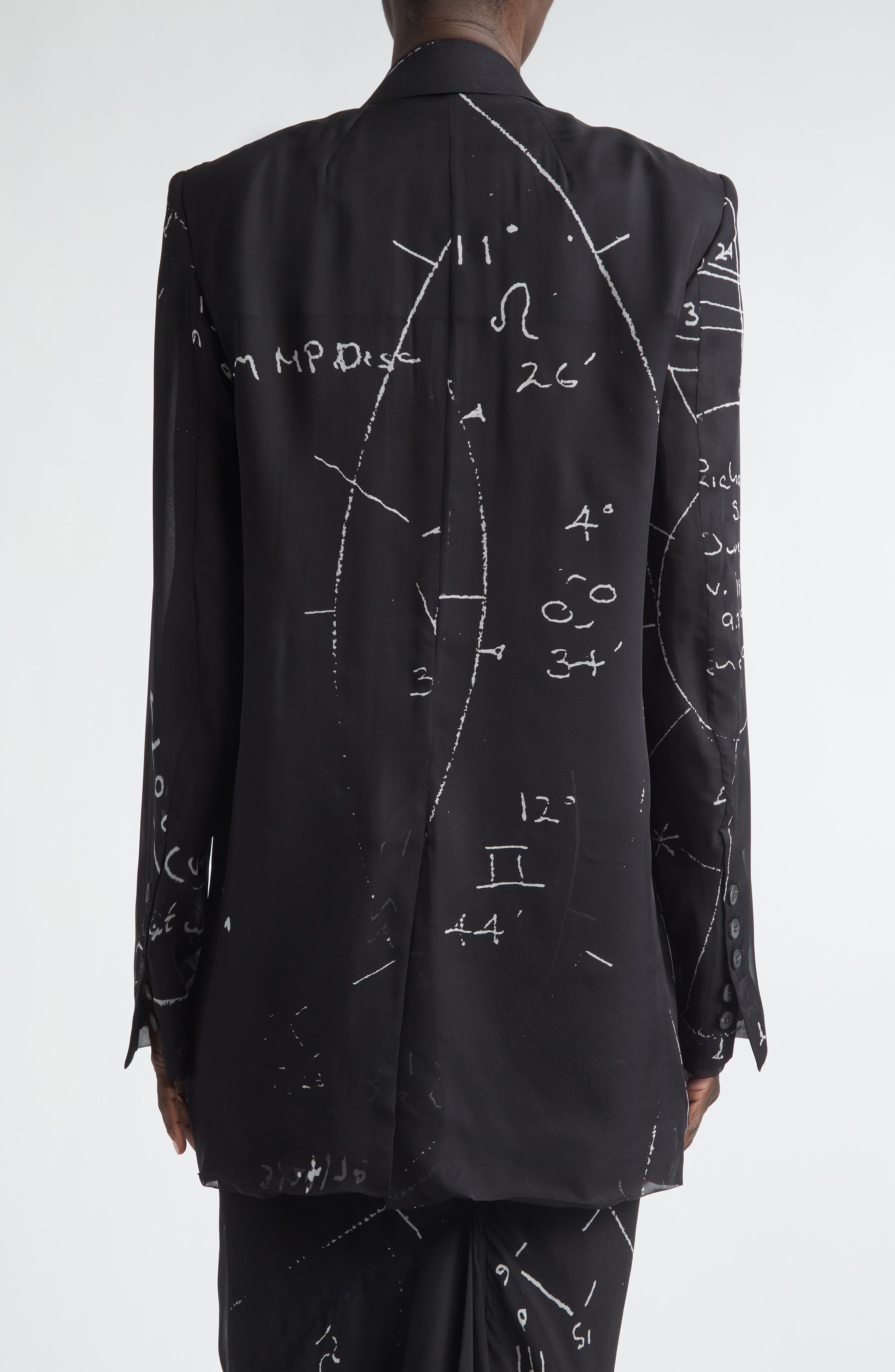 Rick Owens Temple Concordian Print Silk Chiffon Jacket (Women) | Nordstrom