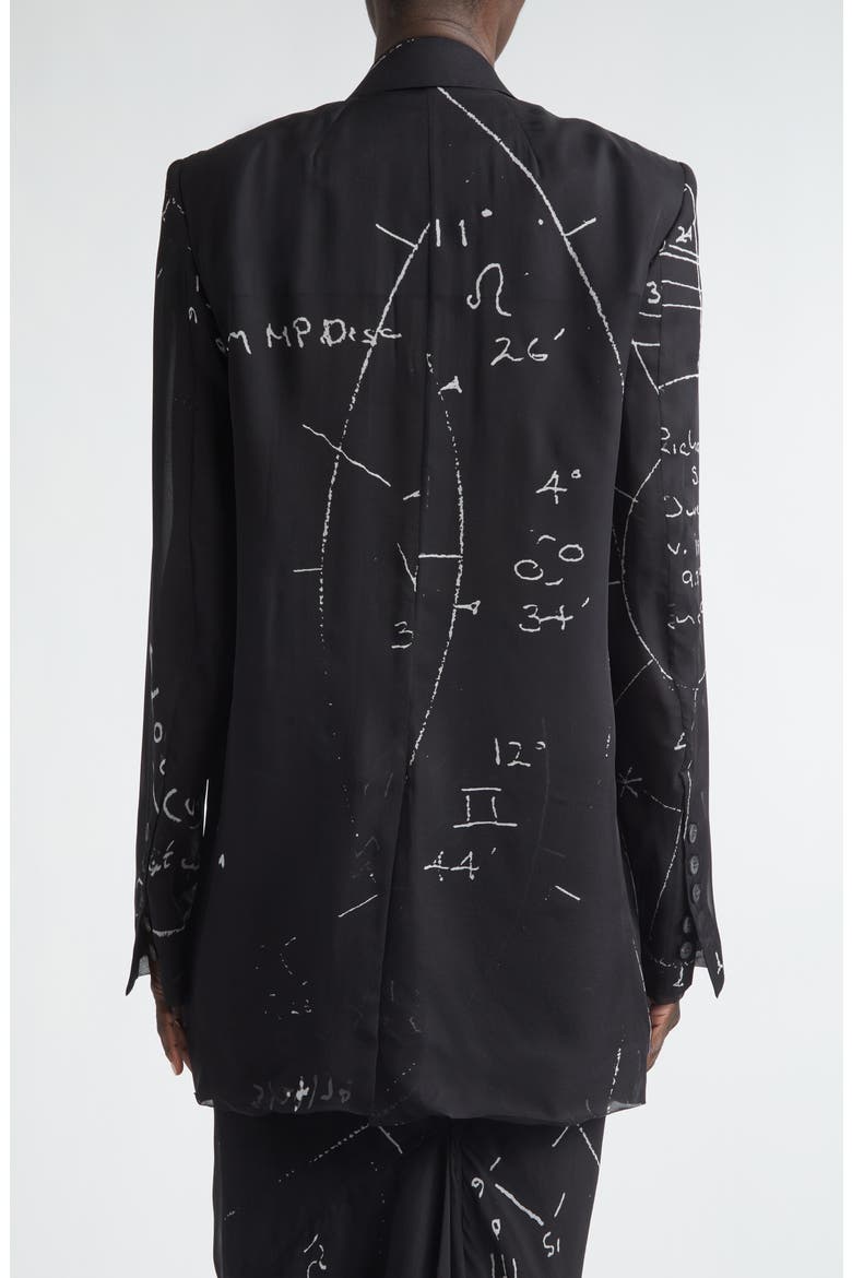 Temple Concordian Print Silk Chiffon Jacket, Alternate, color, BLACK/ MILK