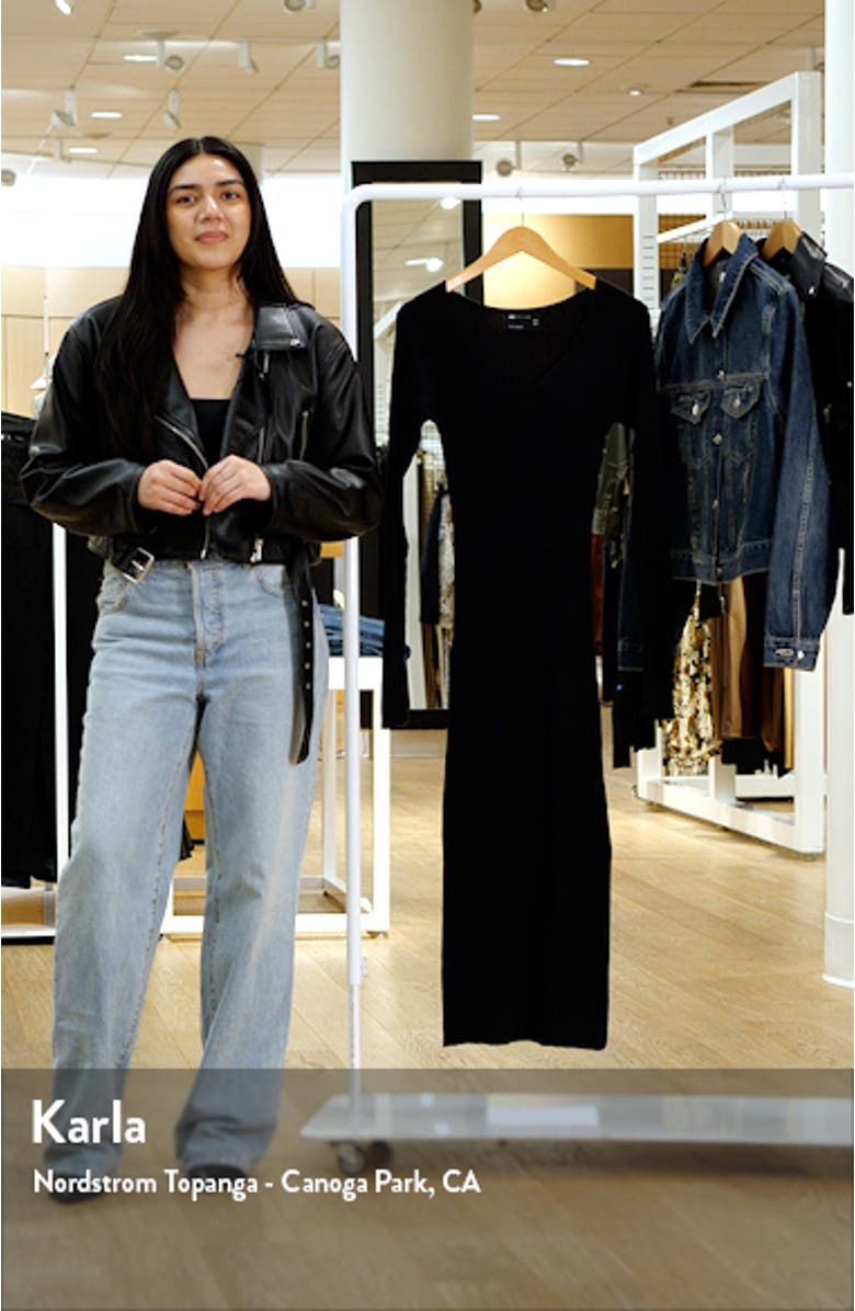 Long Sleeve Ribbed Sweater Dress, sales video thumbnail