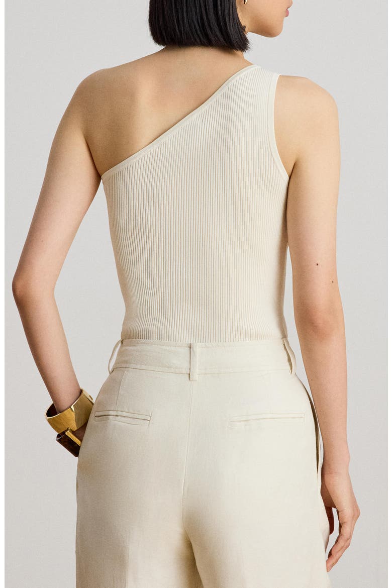 Rib One-Shoulder Top, Alternate, color, MASCARPONE CREAM