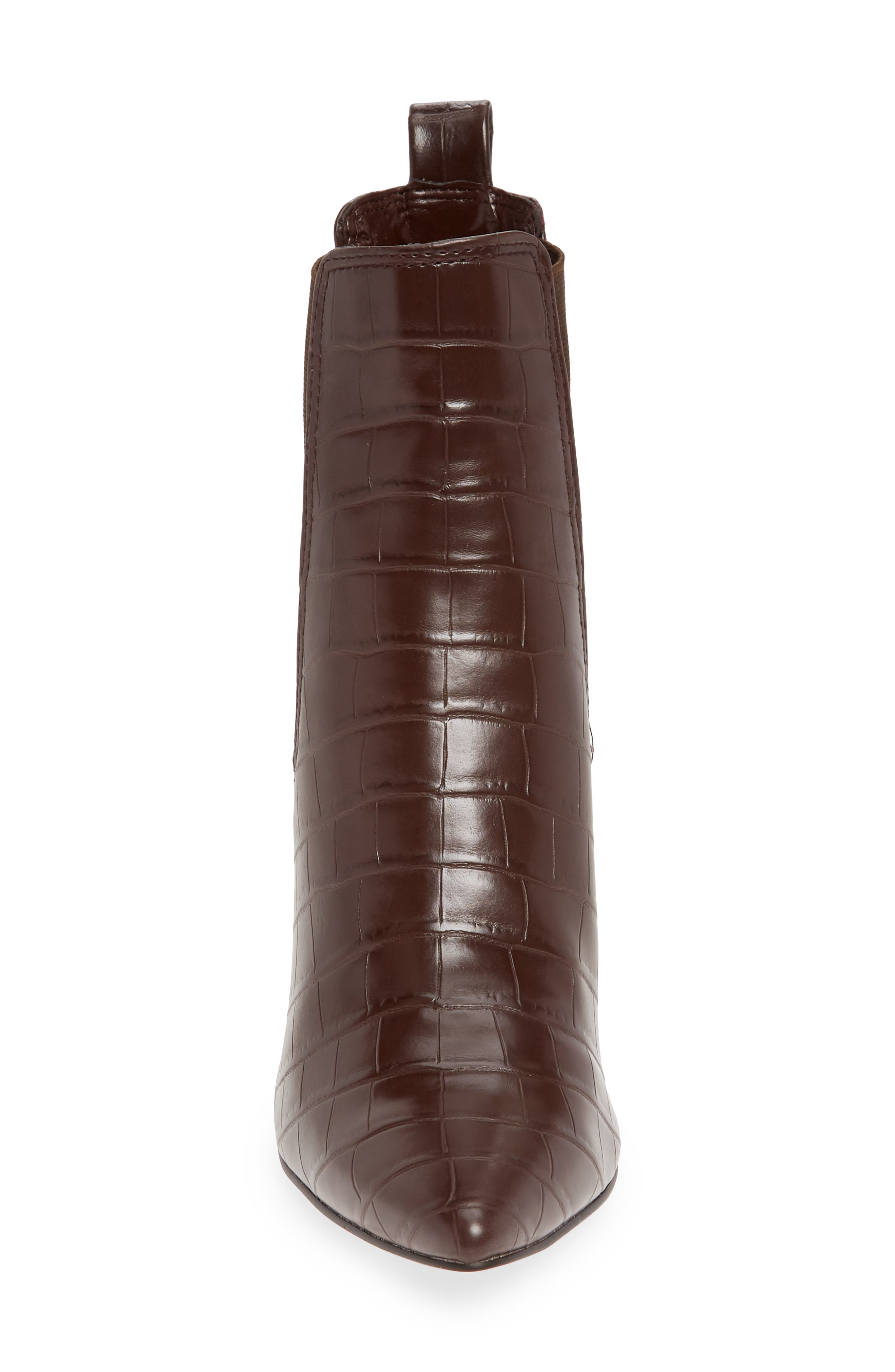 Subtle Snake Embossed Chelsea Boot, Alternate, color, BROWN CROCODILE