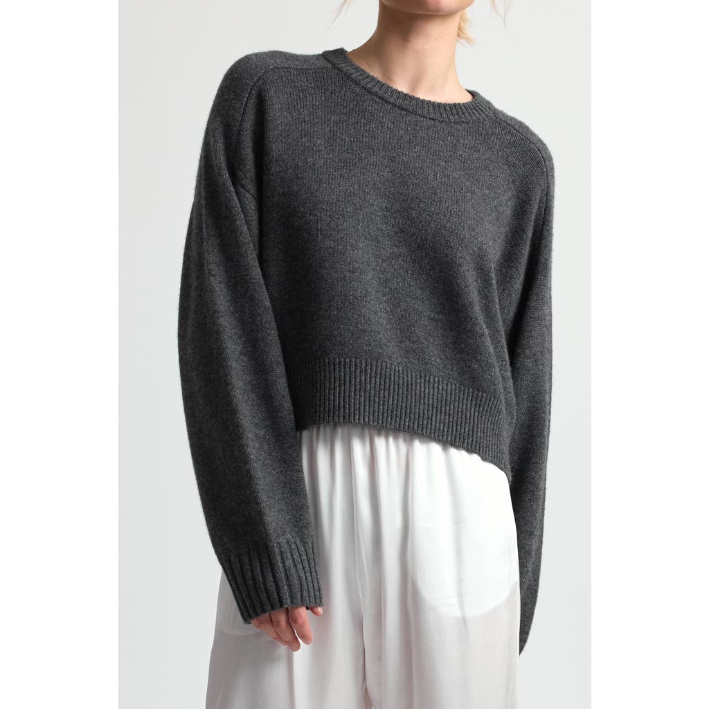 Almina Concept Cropped Wool Sweater In Grey