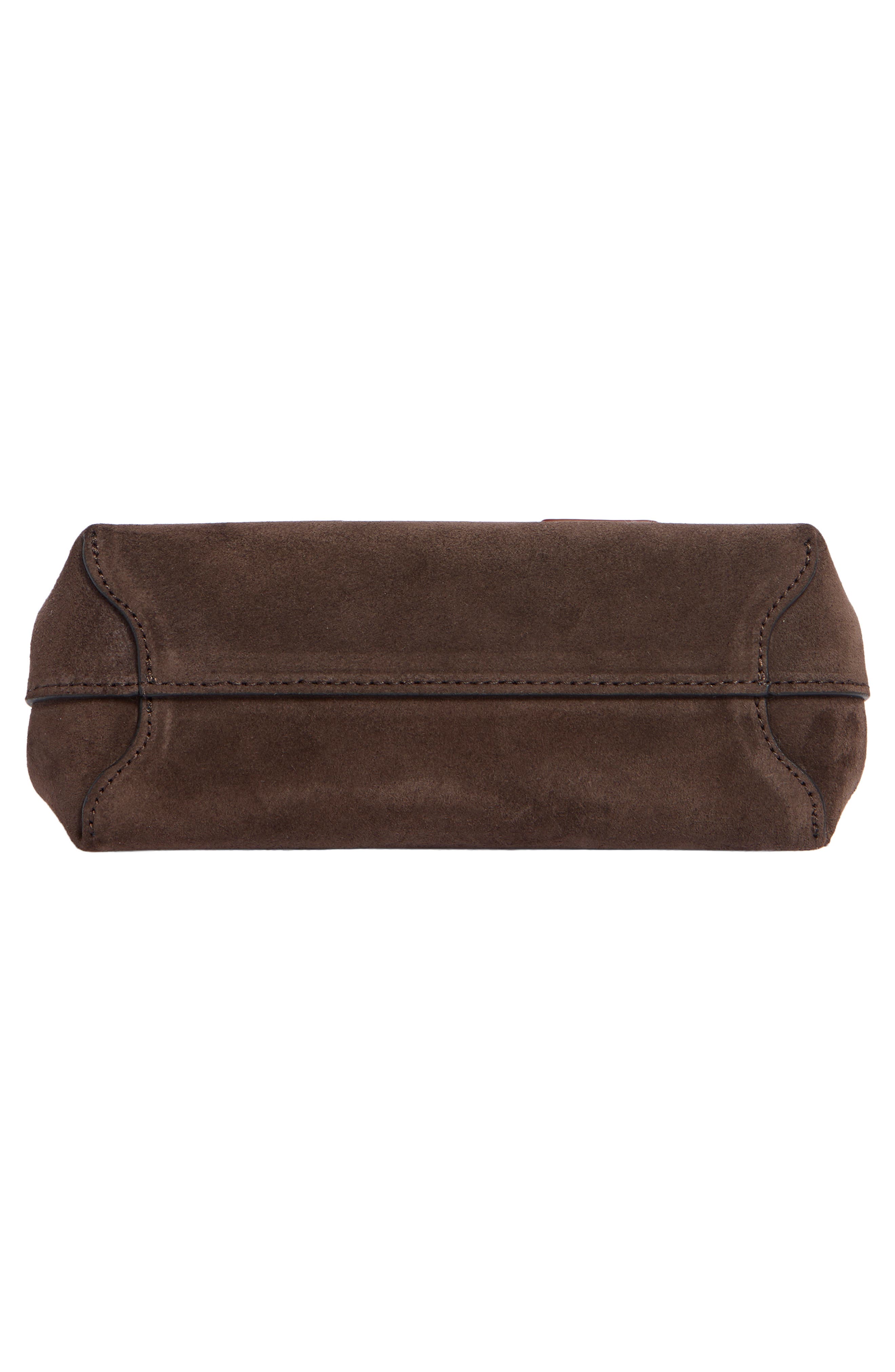 Longchamp Le Roseau Mixed Leather Handbag, Alternate, color, Cognac