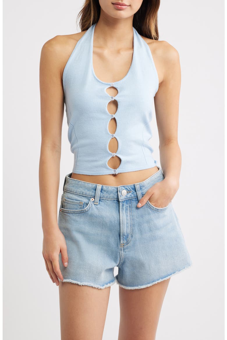Melina Cutout Halter Top, Main, color, BLUE