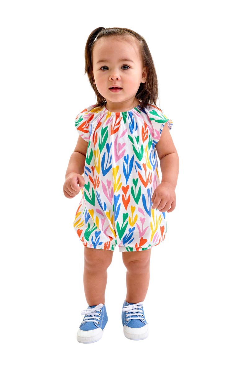 Primary Baby Flutter Sleeve Shortie In Rainbow Tulip Fields, Alternate, color, 