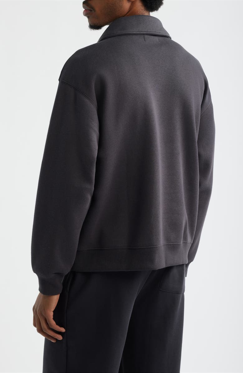 BP. Polo Collar Cotton Blend Sweatshirt, Alternate, color, Black Faded