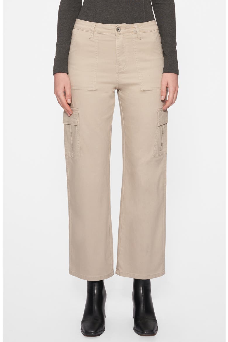 Angel High Waist Ankle Cargo Pants, Main, color, STONE