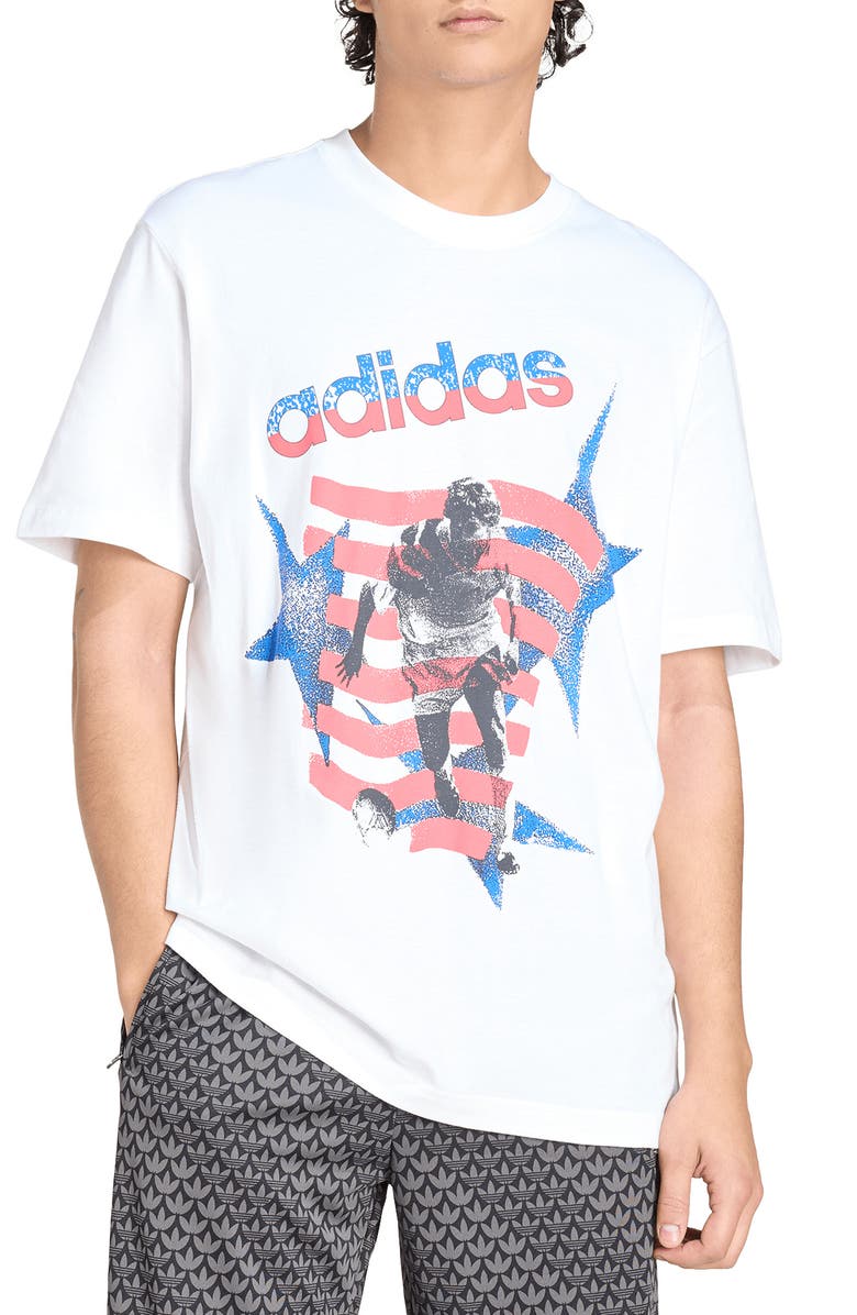 adidas Archive Football Stars Graphic T-Shirt, Main, color, White