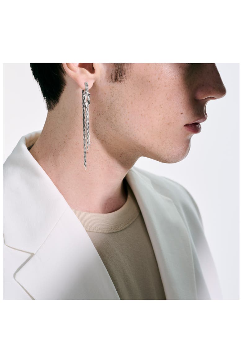 Love Knot Drop Earrings, Alternate, color, SILVER