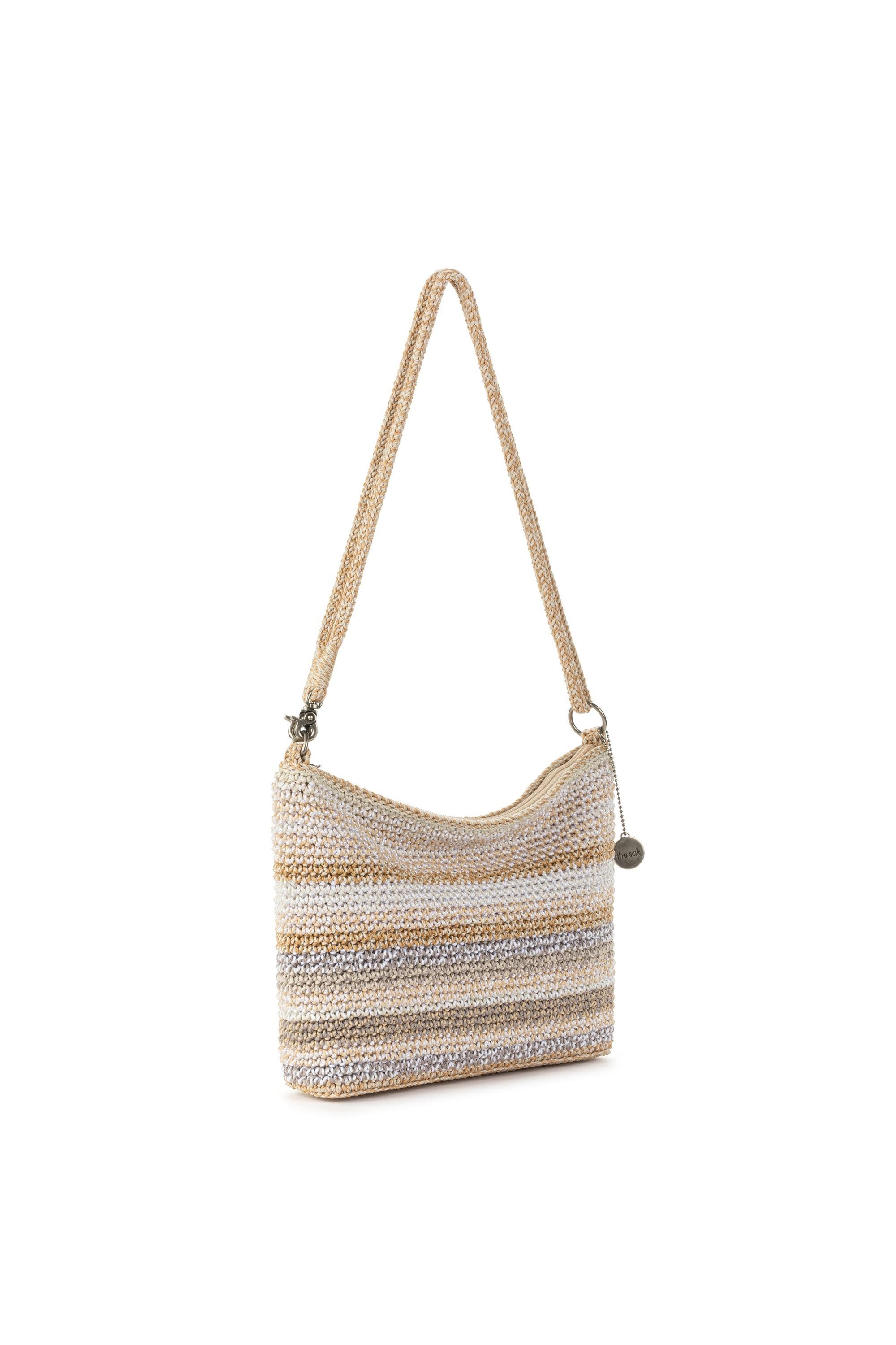 Lumi Covertible Crossbody Hand Crochet Bag, Alternate, color, Sand Stripe