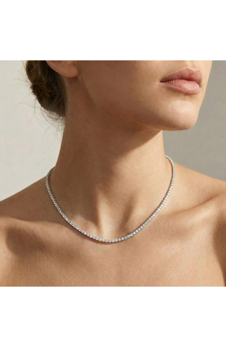 Bliss Diamond Platinum 8 3/4Ct Diamond Tennis Necklace Lab Grown 17", Alternate, color, Platinum