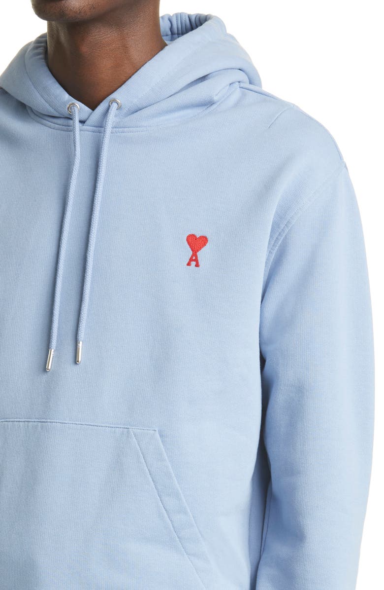 AMI Alexandre Mattiussi Ami de Couer Embroidered Organic Cotton Hoodie, Alternate, color, 