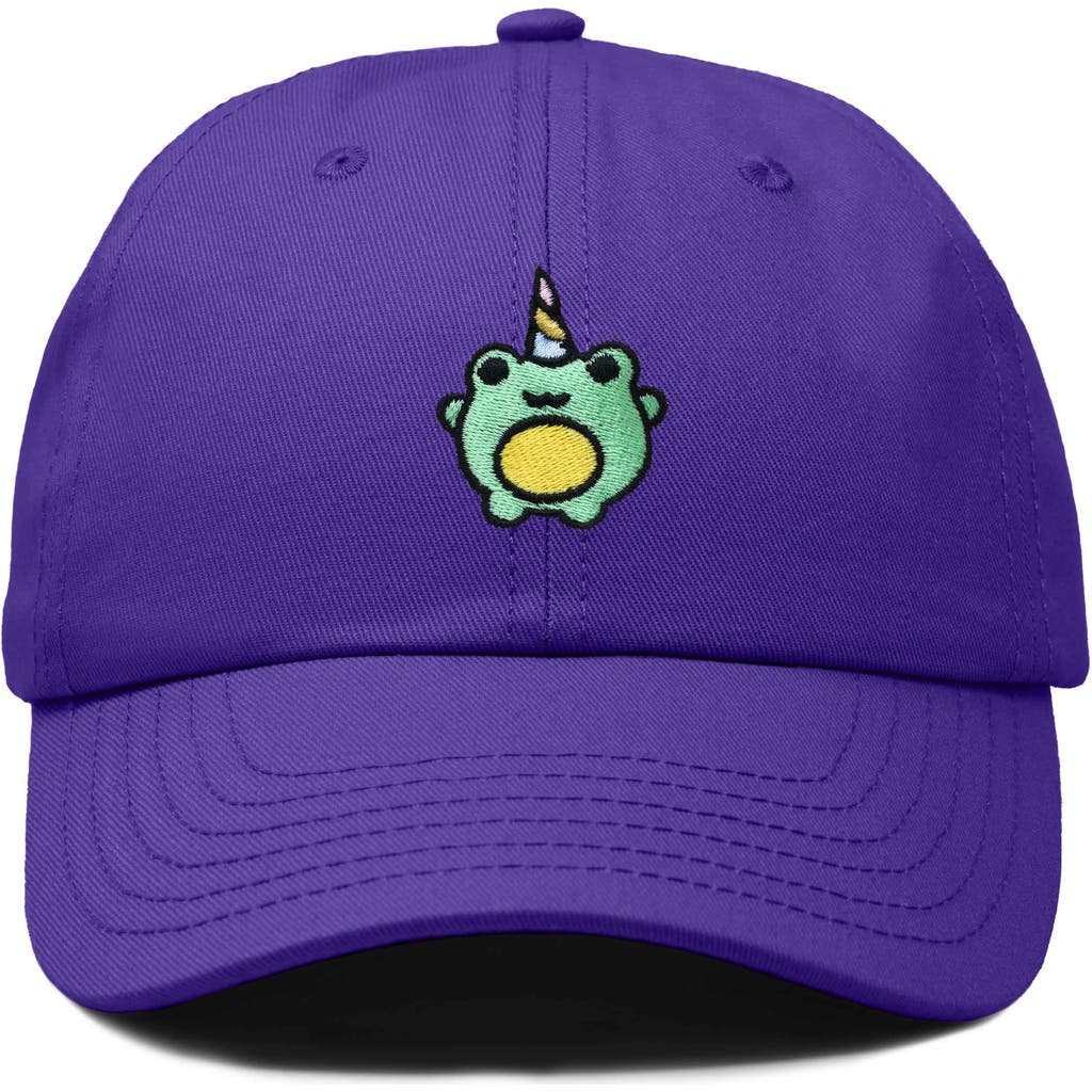 Dalix Froggy Unicorn Embroidered Cap In Purple