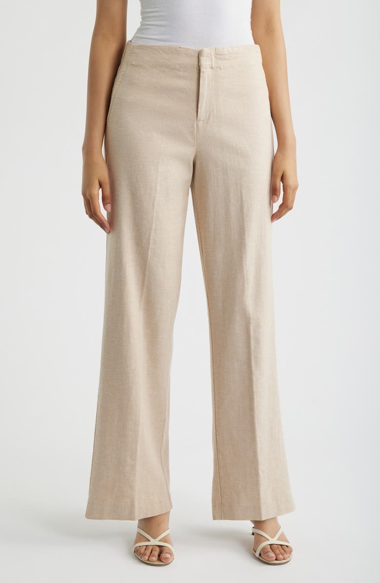 NIC+ZOE Lenox Linen Blend Wide Leg Pants, Main, color, Neutral Mix