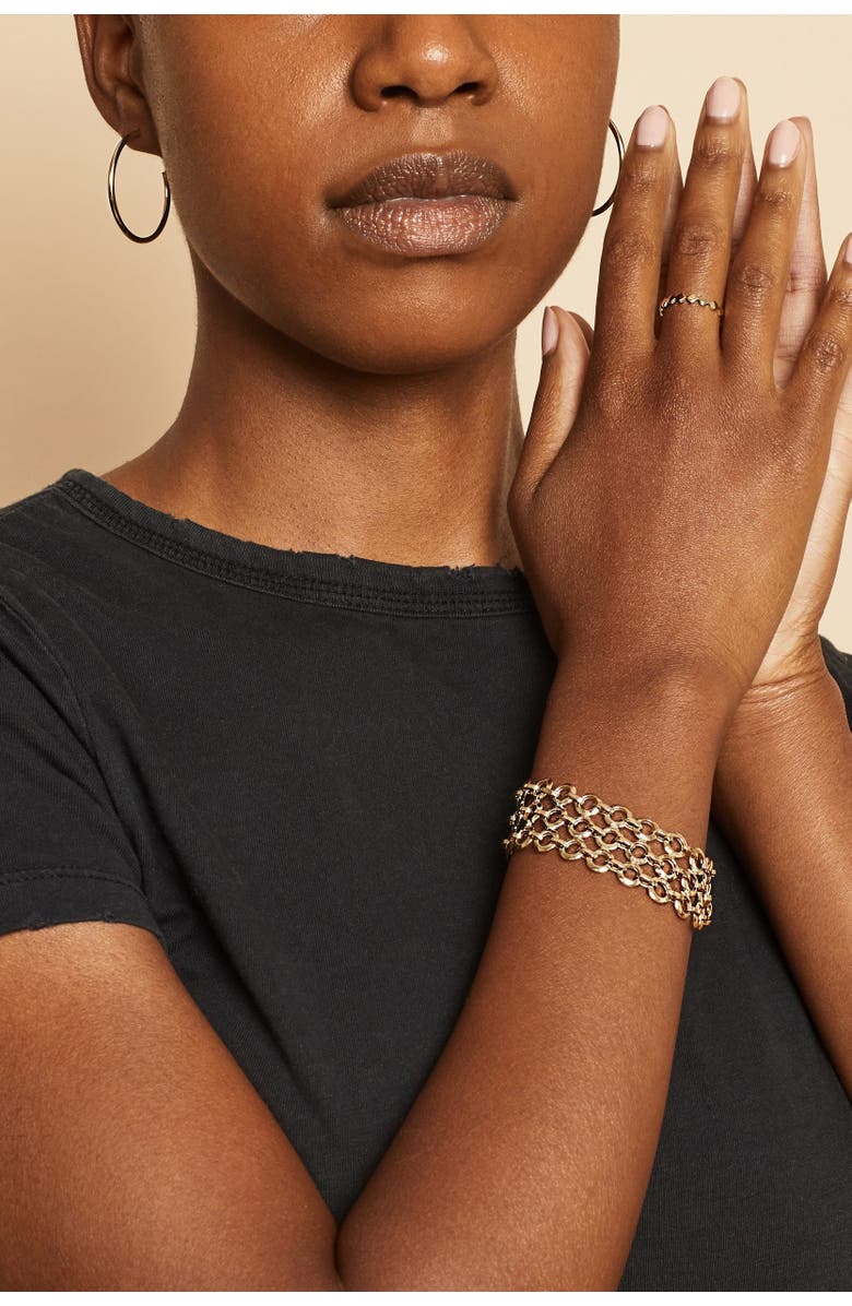 Oradina 14K Yellow Gold Disco Bracelet, Alternate, color, Yellow Gold