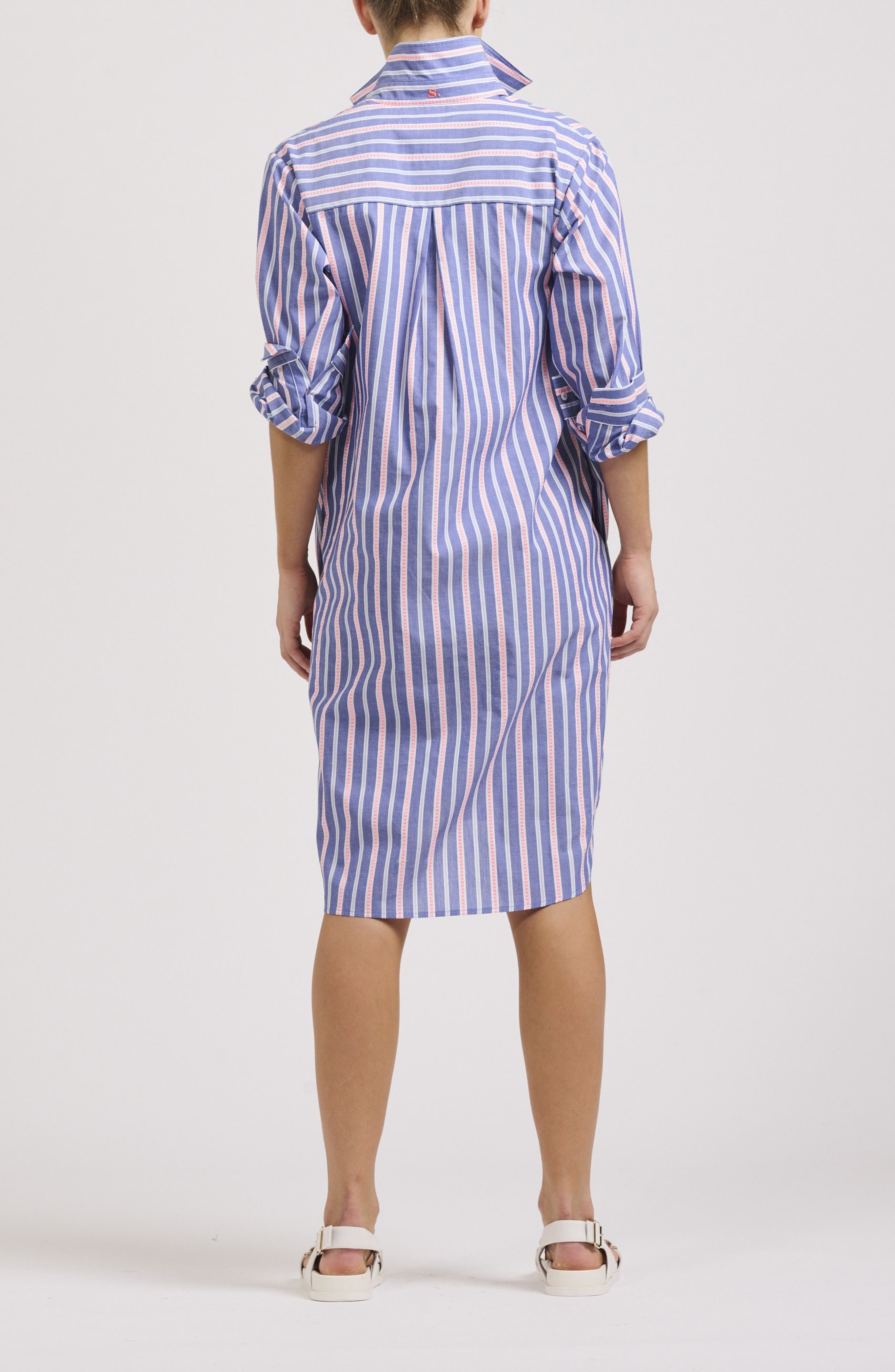Classic Stripe Long Sleeve Shirtdress - image 4