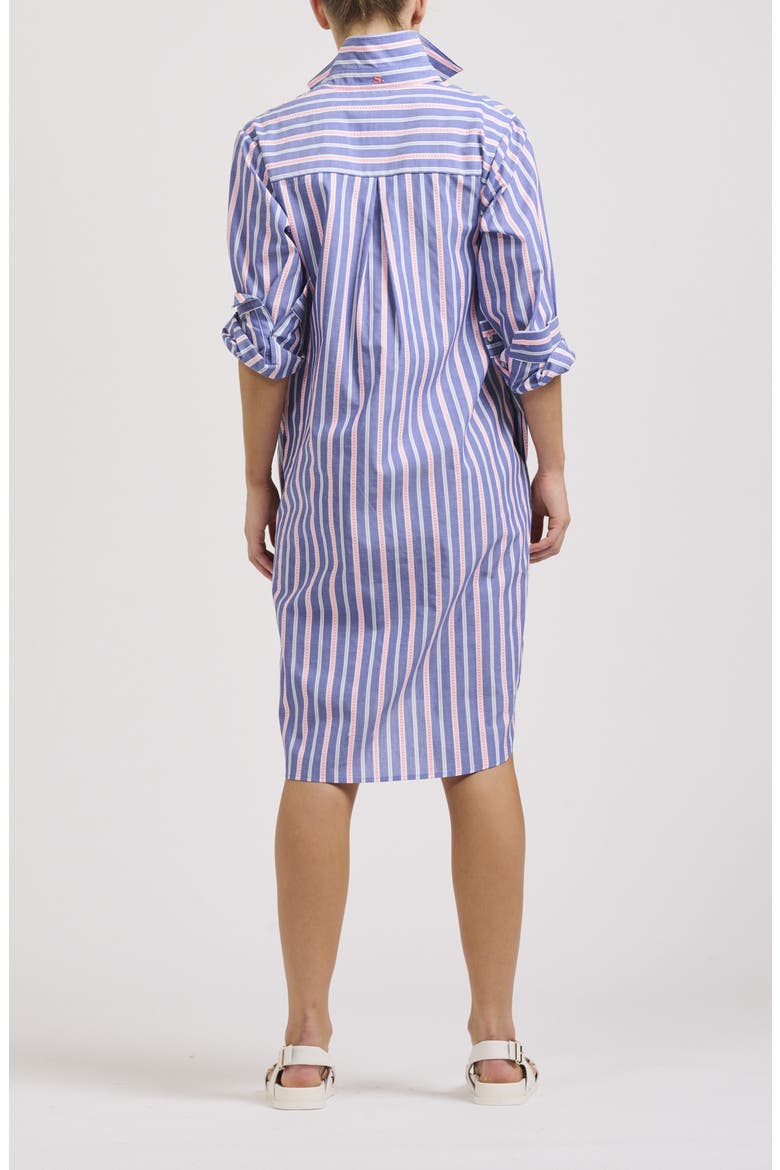 Classic Stripe Long Sleeve Shirtdress, Alternate, color, CHAMBRAY NEON PINK STRIPE