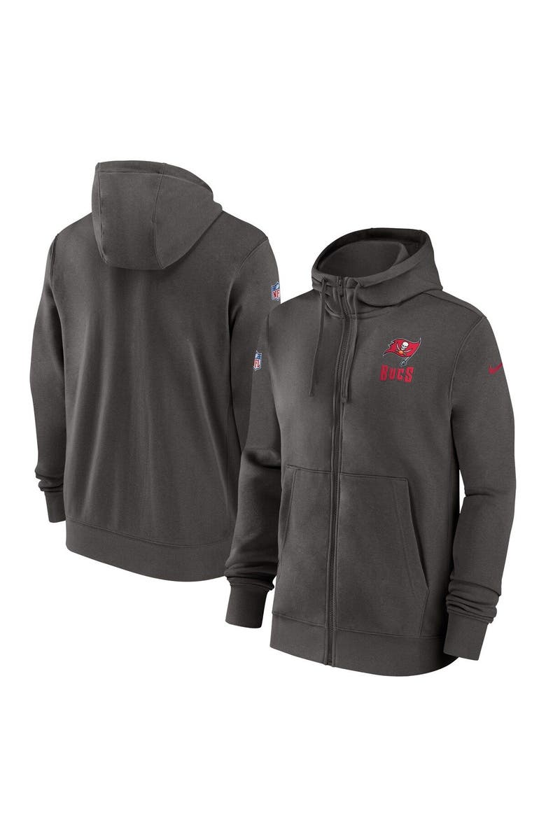 Nike Men's Nike Pewter Tampa Bay Buccaneers 2023/24 Sideline Club Full-Zip Hoodie, Main, color, Pewter