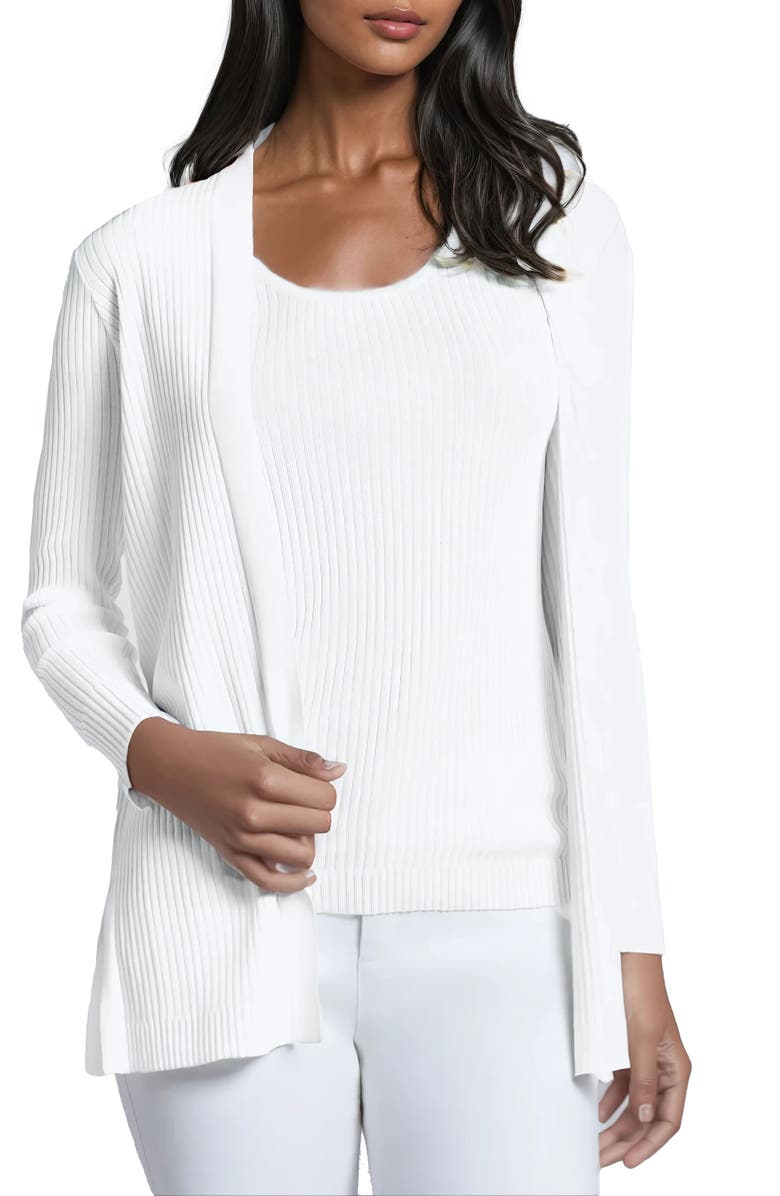 Jones New York Side Slit Rib Cardigan, Main, color, 