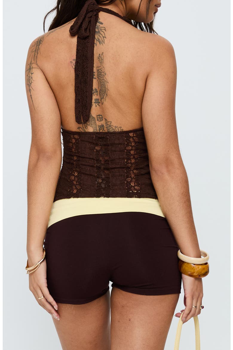 Cruizer Lace Halter Top, Alternate, color, CHOCOLATE