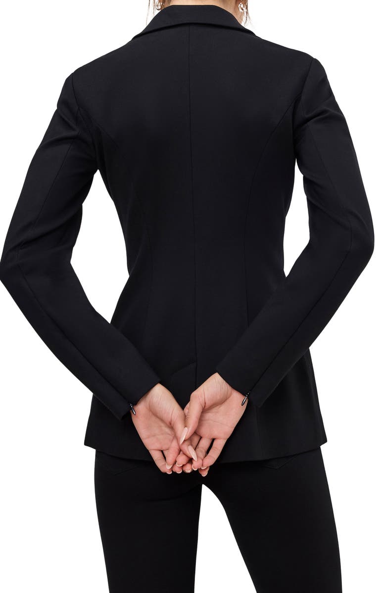 Good American Embellished Double Breasted Blazer, Alternate, color, Black001