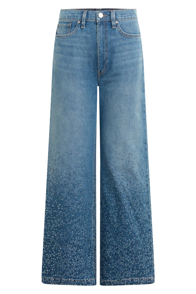 Jodie Embellished High Waist Wide Leg Jeans, Alternate, color, CRYSTAL BLUE