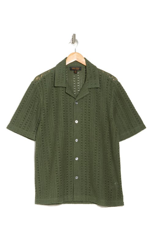 Truth Open Knit Button-up Cuban Shirt