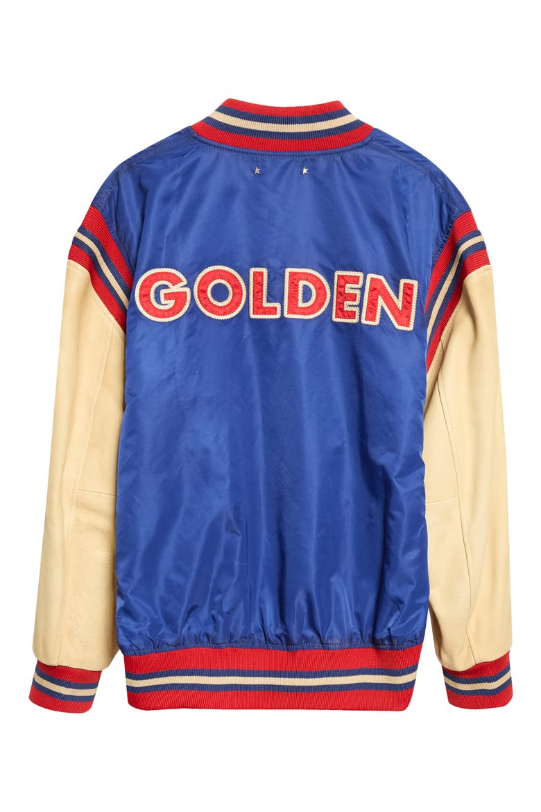 Journey Randley Bomber Jacket, Alternate, color, BELLWETHER/ NATURAL/ RED