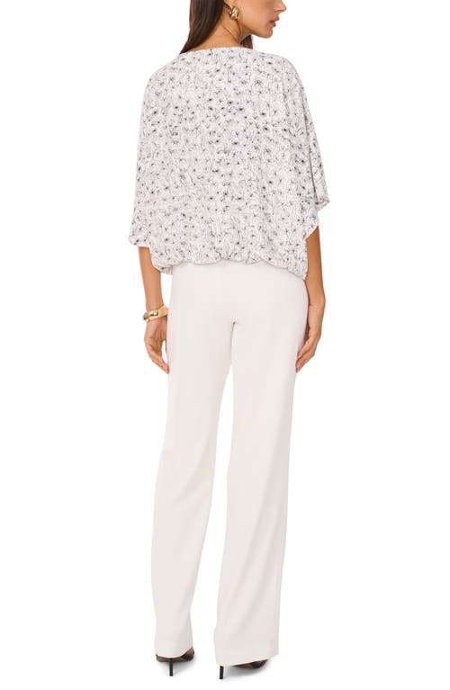 Vince Camuto Floral A-line Top In New Ivory