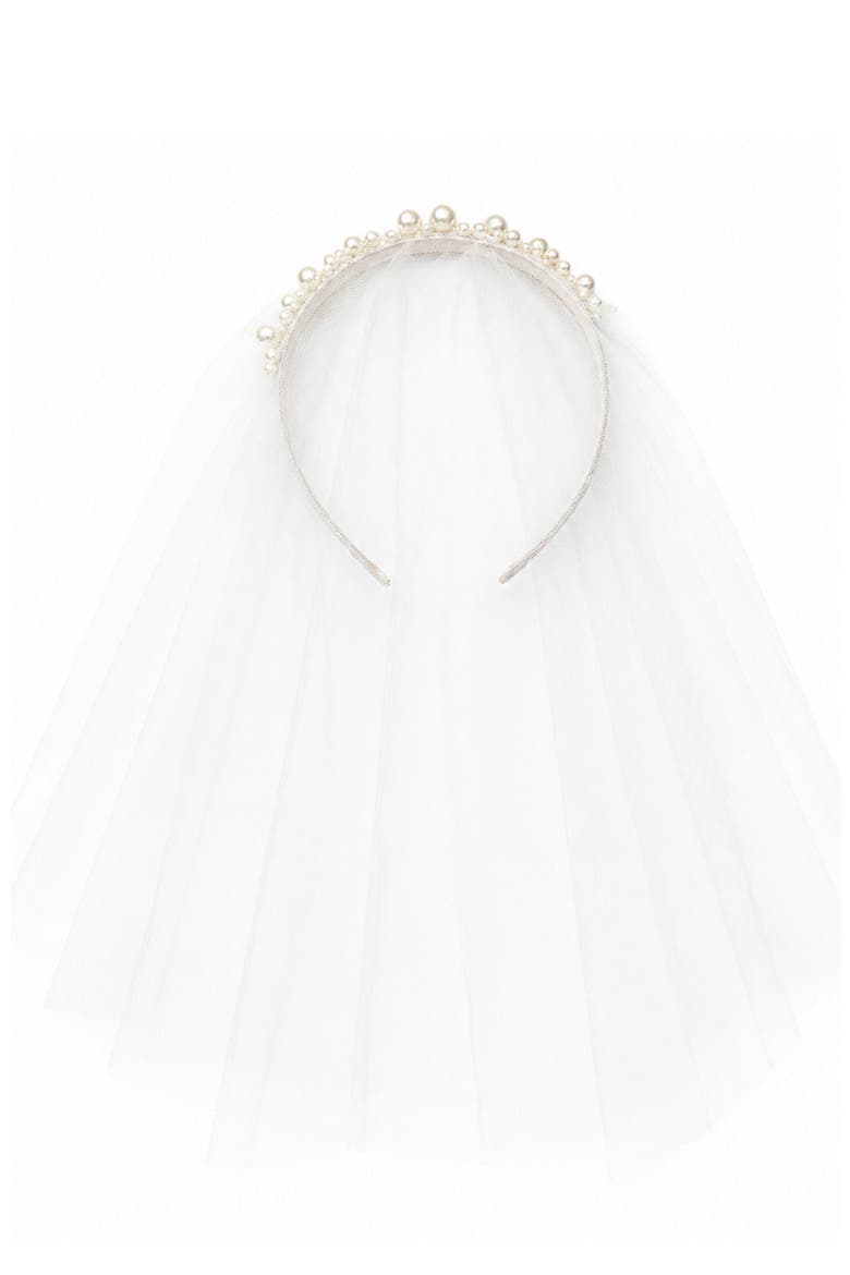 Grace Blusher Veil Pearly Headband, Main, color, Ivory
