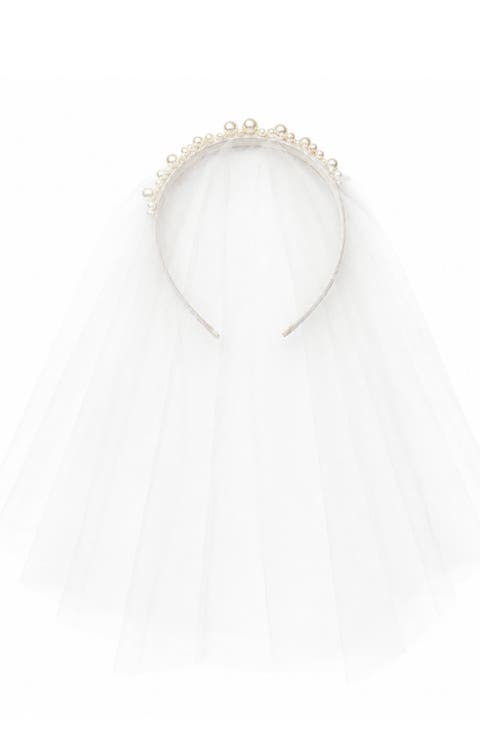 Grace Blusher Veil Pearly Headband