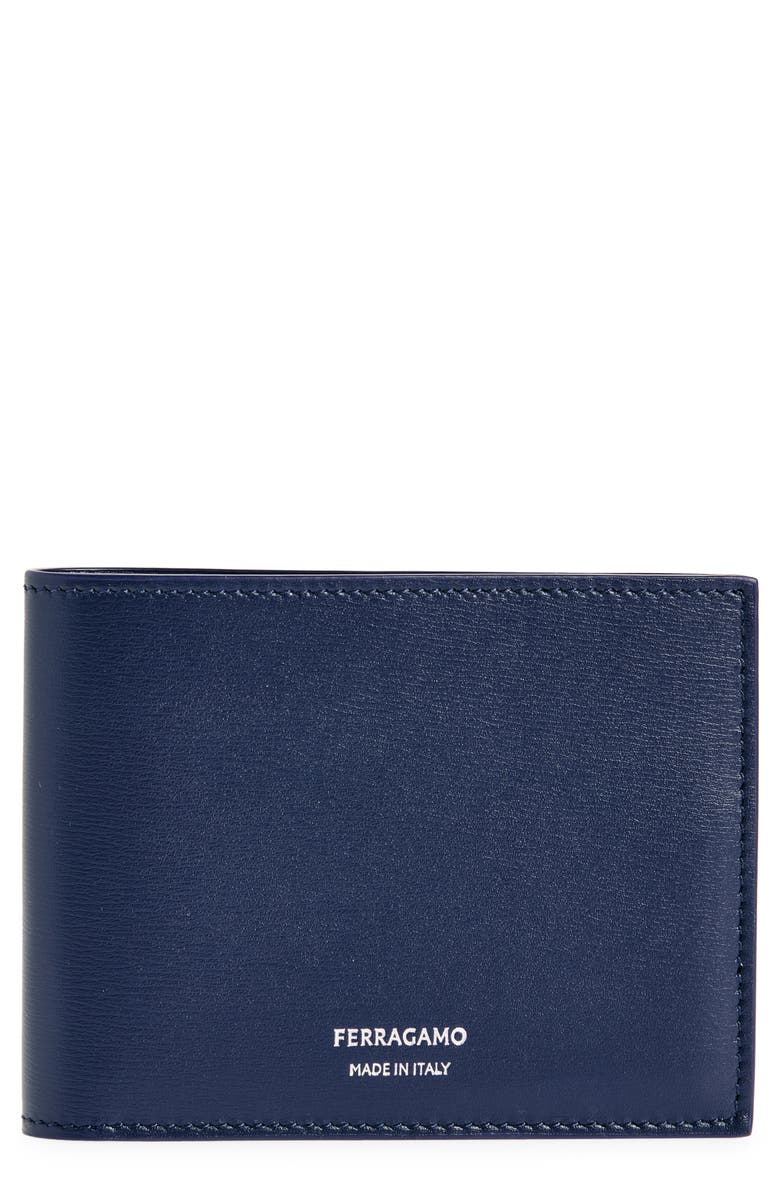 FERRAGAMO Classic Leather Bifold Wallet, Main, color, Midnight