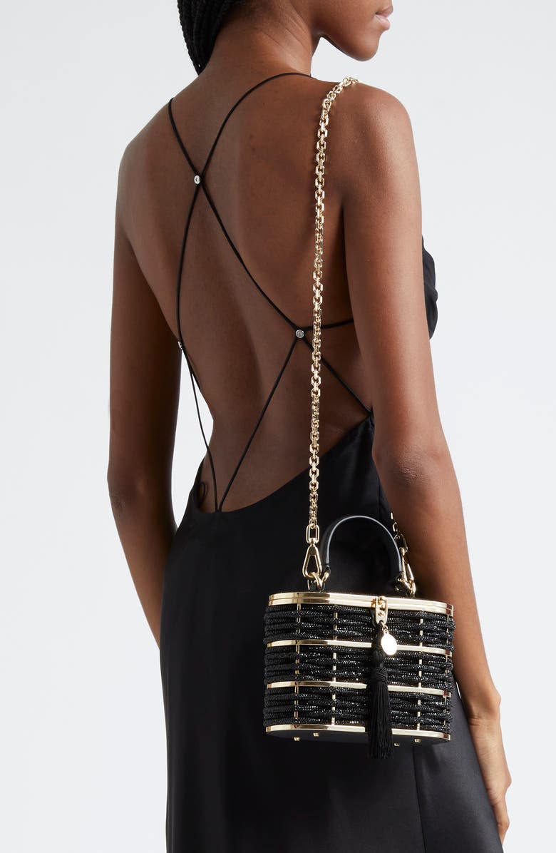 JUDITH LEIBER COUTURE Willow Embellished Top Handle Bag, Alternate, color,