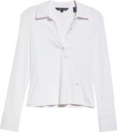 Veronica Beard Brenner Stretch Cotton Rib Top