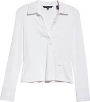 Veronica Beard Brenner Stretch Cotton Rib Top