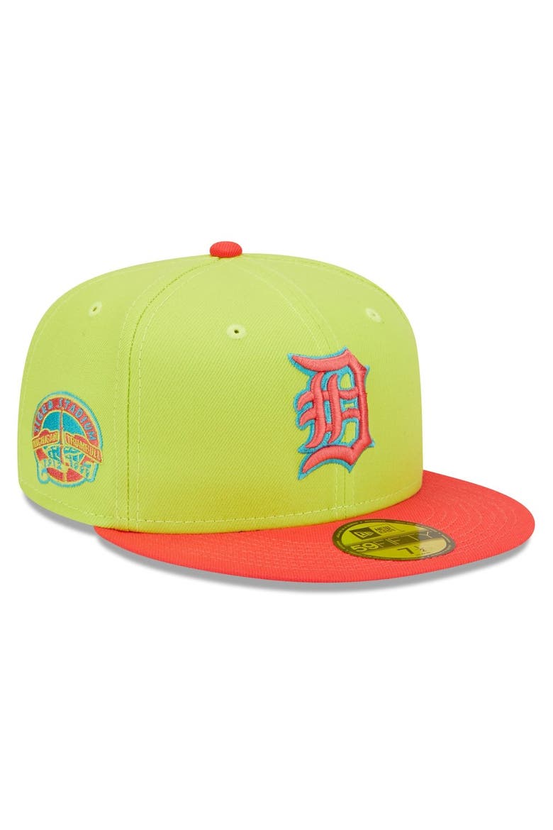 Men's New Era Green/Red Detroit Tigers Tiger Stadium Final Season Cyber Highlighter 59FIFTY Fitted Hat, Main, color, Green