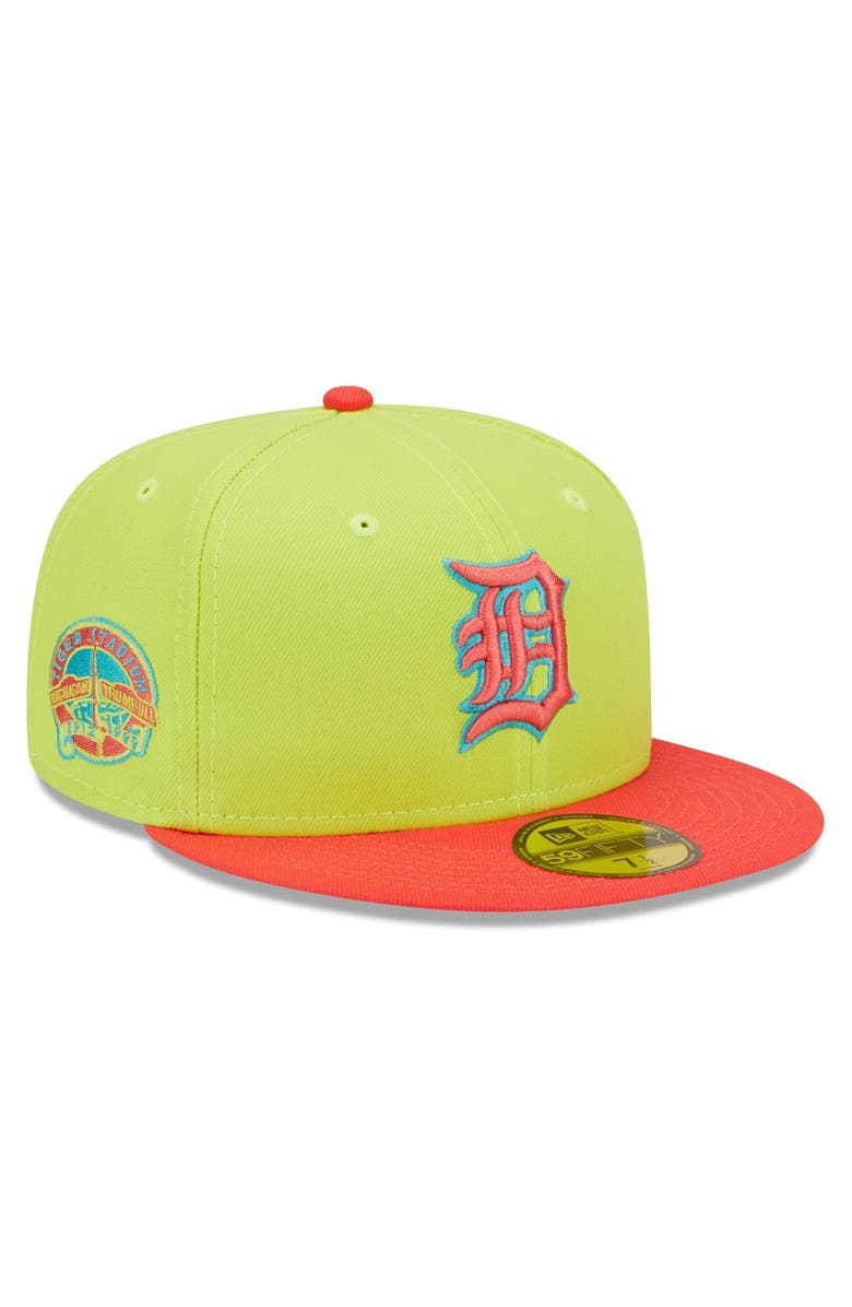 New Era Men's New Era Green/Red Detroit Tigers Tiger Stadium Final Season Cyber Highlighter 59FIFTY Fitted Hat, Main, color,