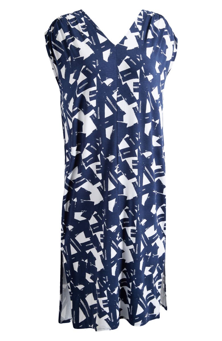 Universal Standard Kris Divine Jersey Maxi Dress, Alternate, color, Navy Ipanema Print