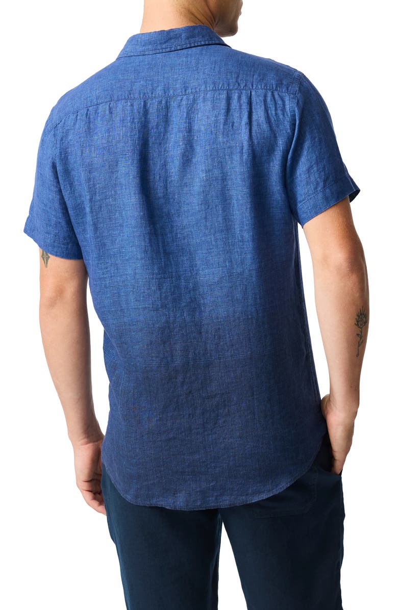 Rodd & Gunn Cannons Sports Fit Ombré Short Sleeve Linen Button-Up Shirt, Alternate, color, 